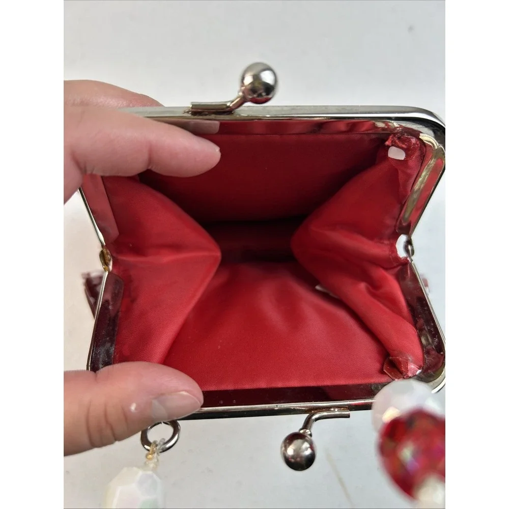 Disney Parks Minnie Mouse Purse Bag Red & White Polka‎ Dots Kiss Clasp Closure